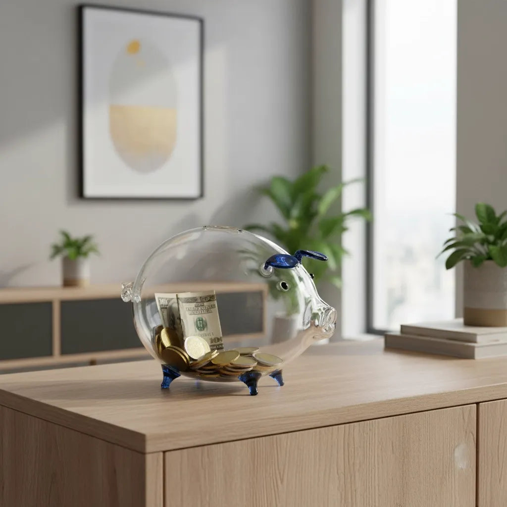 Tirelire Cochon en Verre