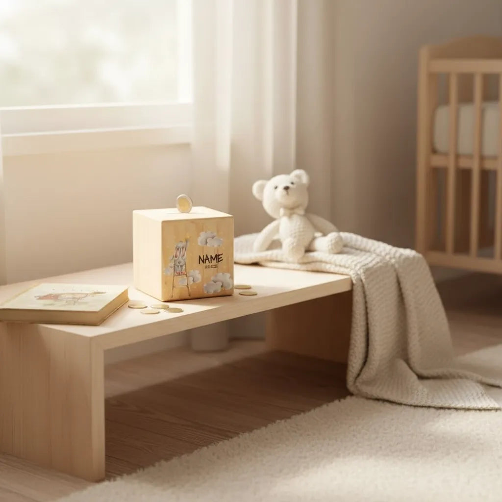 Tirelire en Bois Personnalisée pour Enfant