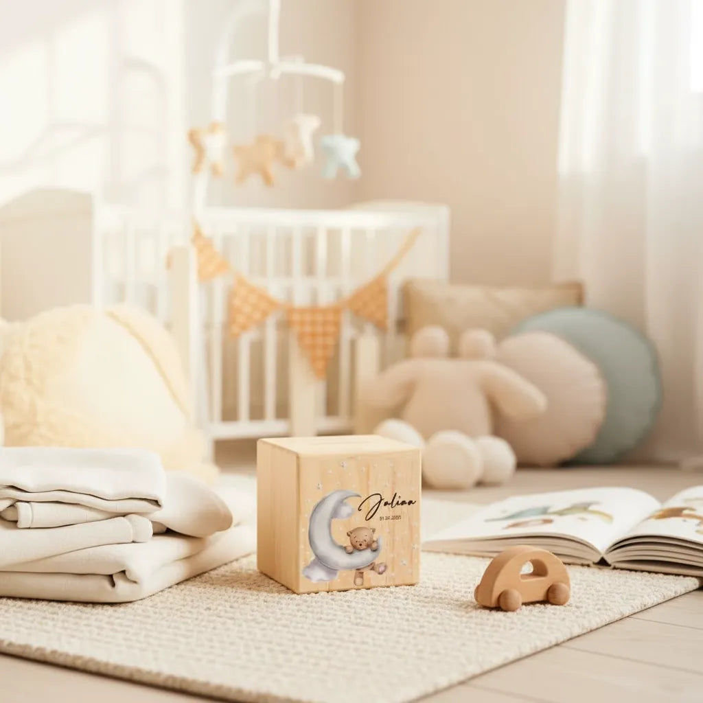 Tirelire en Bois Personnalisée pour Enfant