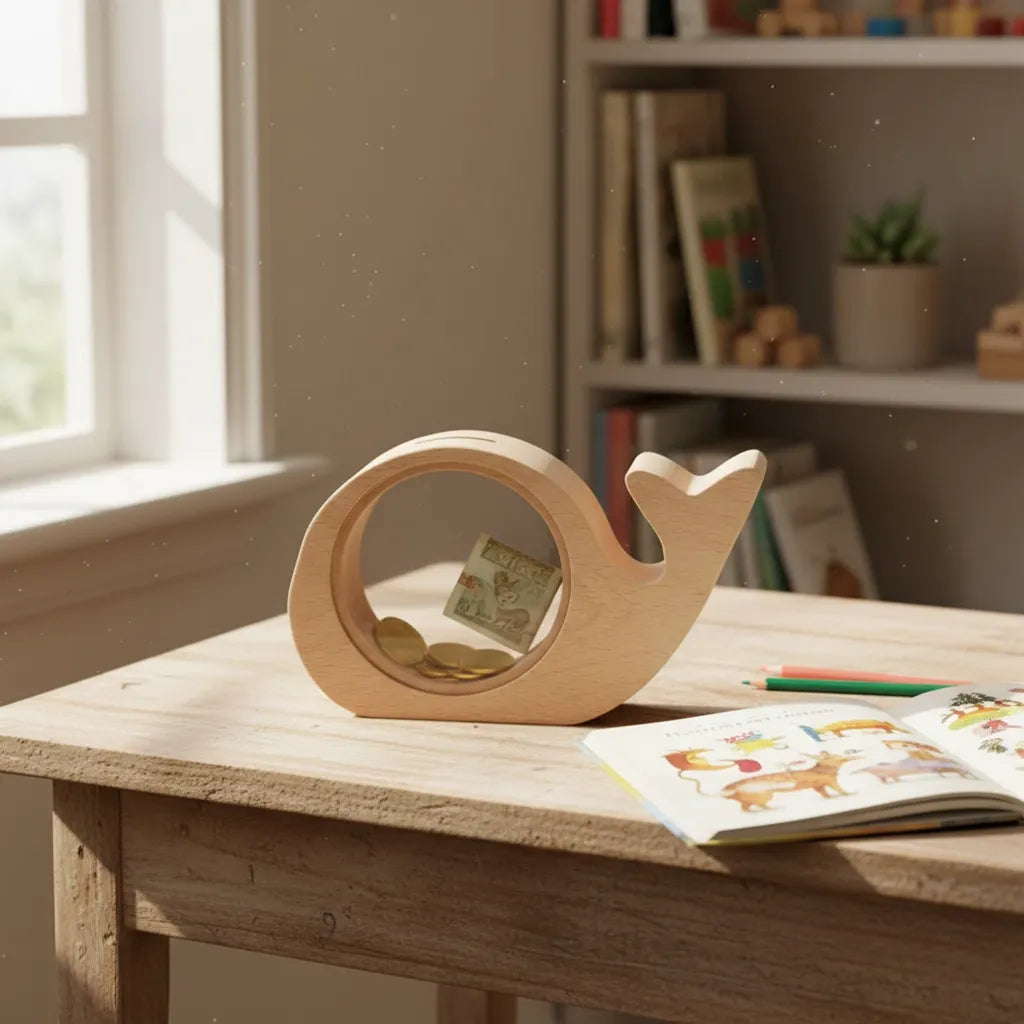 Tirelire Escargot en Bois
