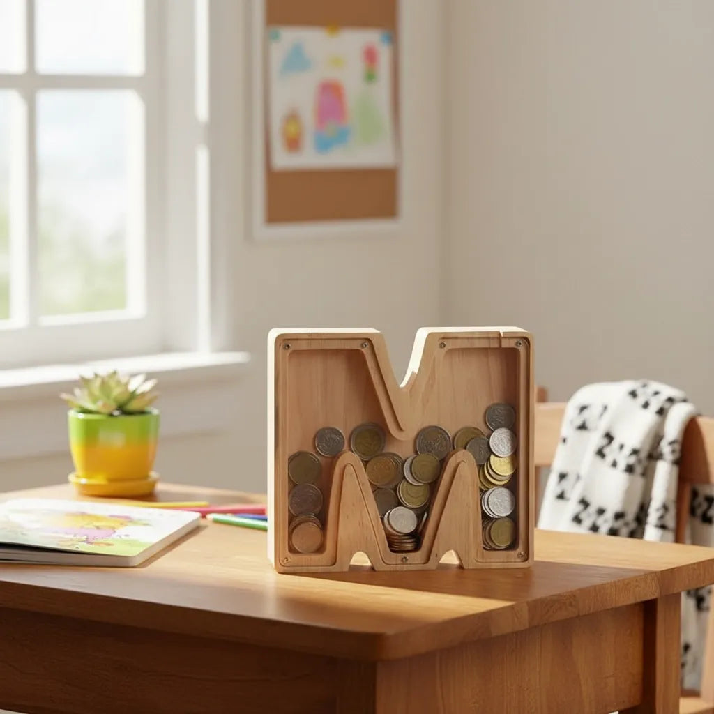 Tirelire Lettre en Bois