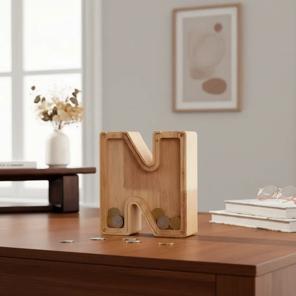 Tirelire Lettre en Bois