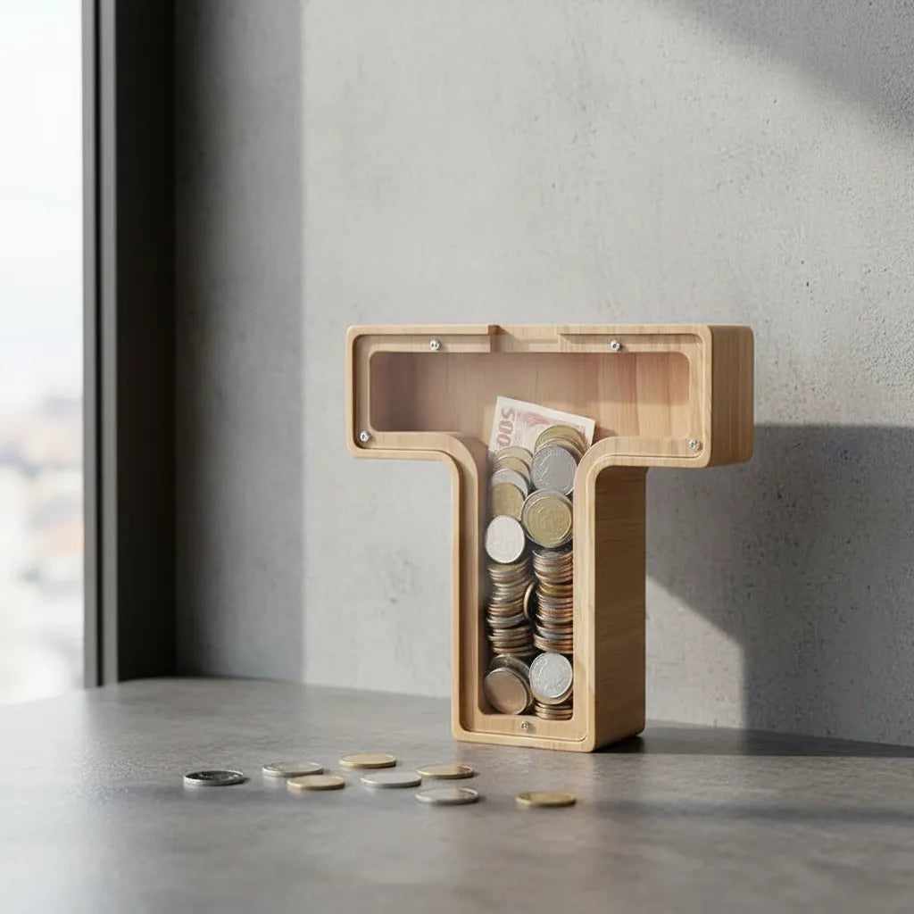 Tirelire Lettre en Bois
