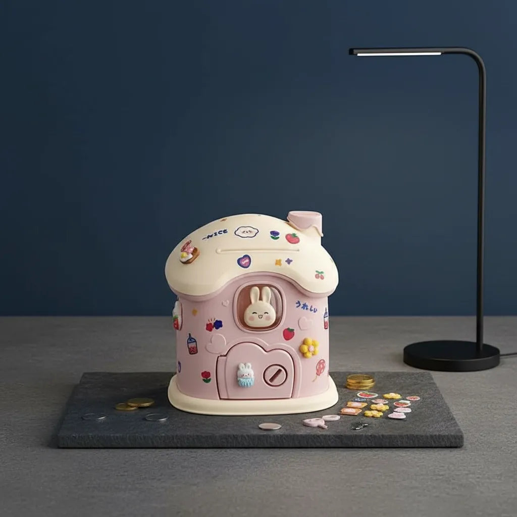 Tirelire Personnalisée Maison Lapin