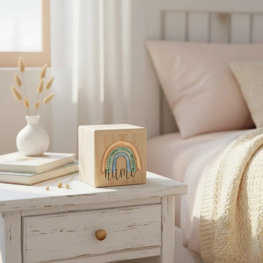 Tirelire Personnalisée pour Fille en Bois
