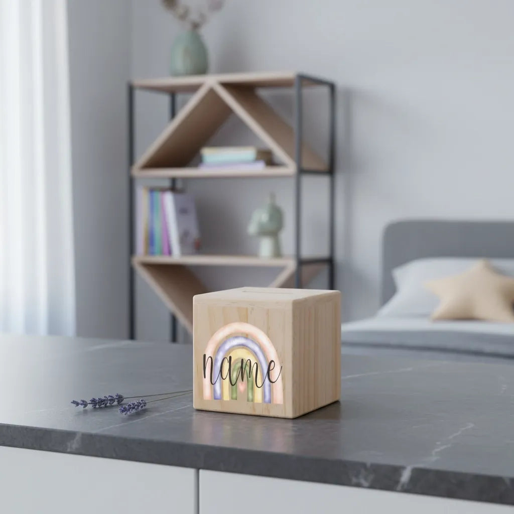 Tirelire Personnalisée pour Fille en Bois