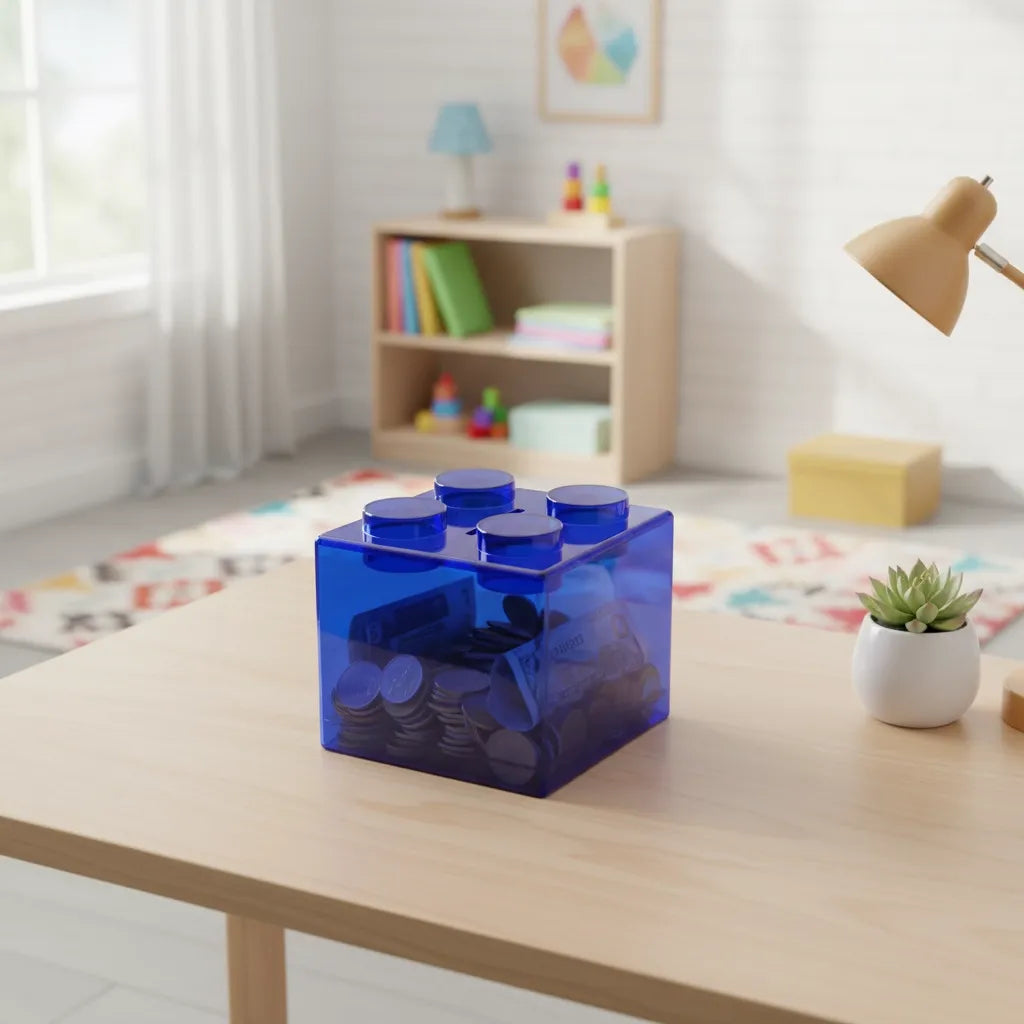 Tirelire Transparente en Cube