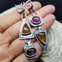 Boucles d'Oreilles Triangulaires Géométriques Vintage