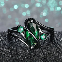 Bague vintage vert foncé