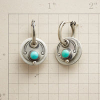 Boucles d'oreilles bohème avec pierres turquoises en argent
