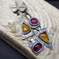 Boucles d'Oreilles Triangulaires Géométriques Vintage