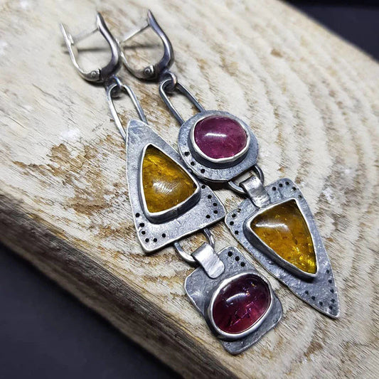 Boucles d'Oreilles Triangulaires Géométriques Vintage