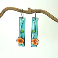Boucles d'Oreilles en Émail Floral
