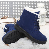 Bottes chaudes d'hiver à lacets pour femmes