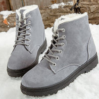 Bottes chaudes d'hiver à lacets pour femmes