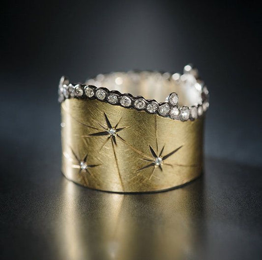 Bague étoile brillante en or vintage