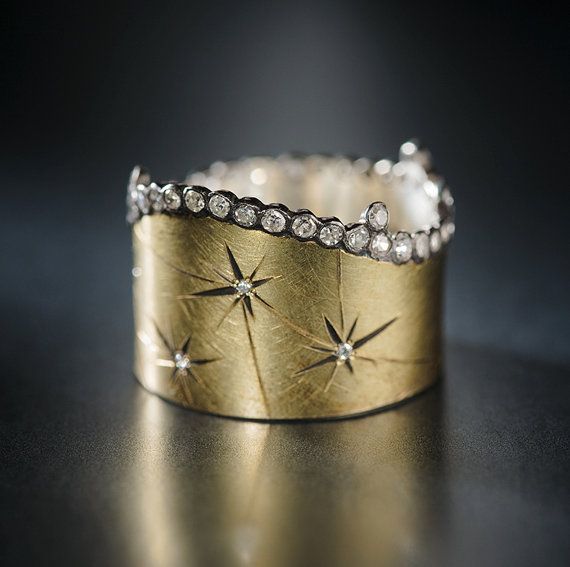 Bague étoile brillante en or vintage