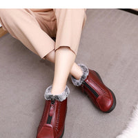 Bottines à glissière en cuir pour femmes