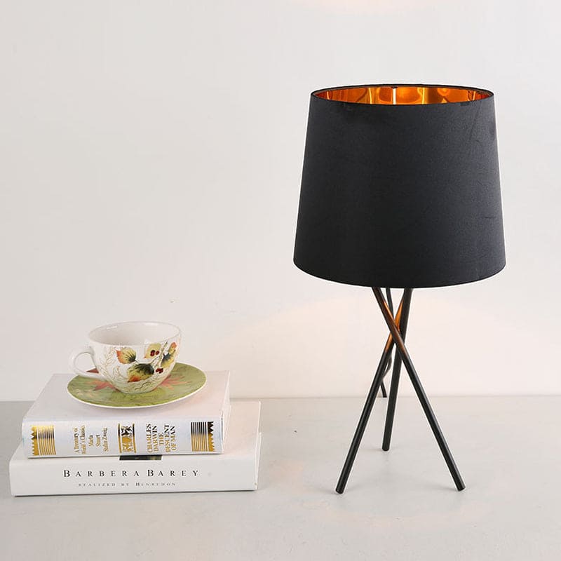 Lampe de Table Élégante avec Abat-Jour en Tissu