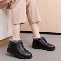 Bottines à glissière en cuir pour femmes