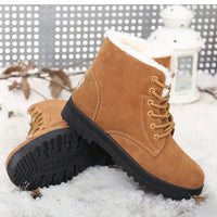 Bottes chaudes d'hiver à lacets pour femmes