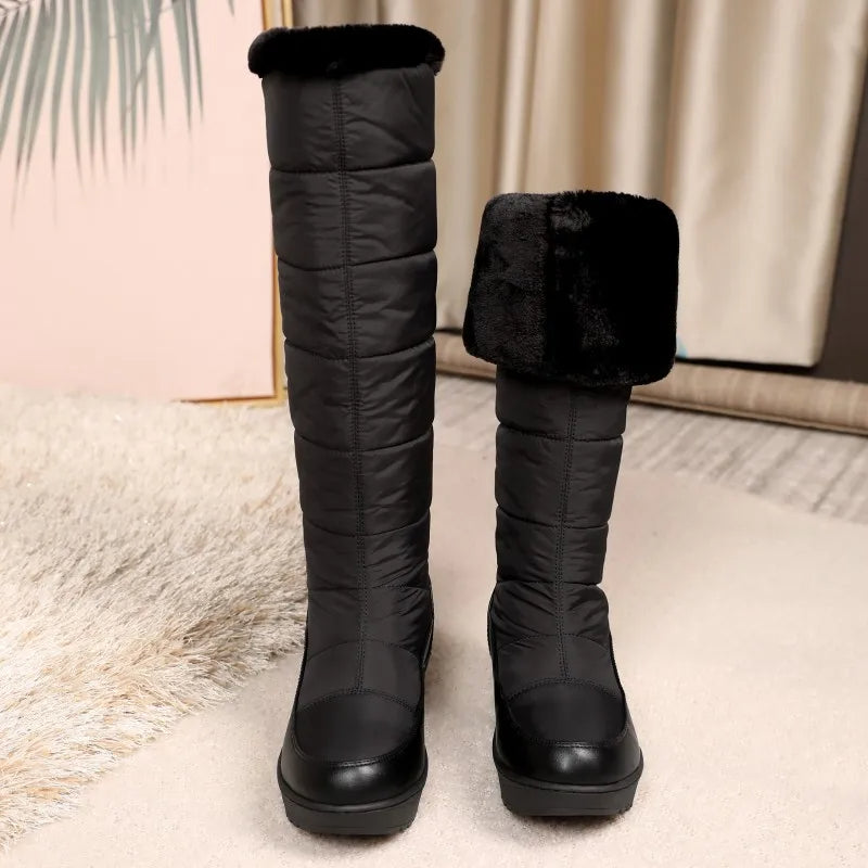 Bottes de neige imperméables à semelle épaisse
