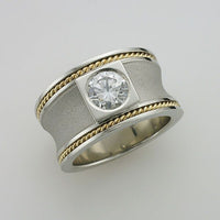 Bague vintage en argent et cristal doré