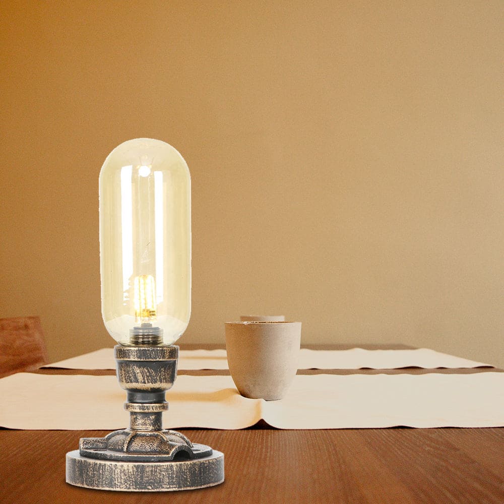 Lampe de Table Métal Élégante avec Abat-Jour Industriel