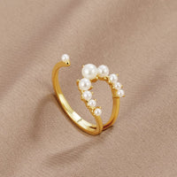 Bague en or 18K avec perles