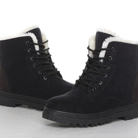 Bottes chaudes d'hiver à lacets pour femmes