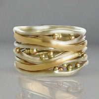 Bague en or vintage ondulée et irrégulière