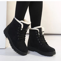 Bottes chaudes d'hiver à lacets pour femmes