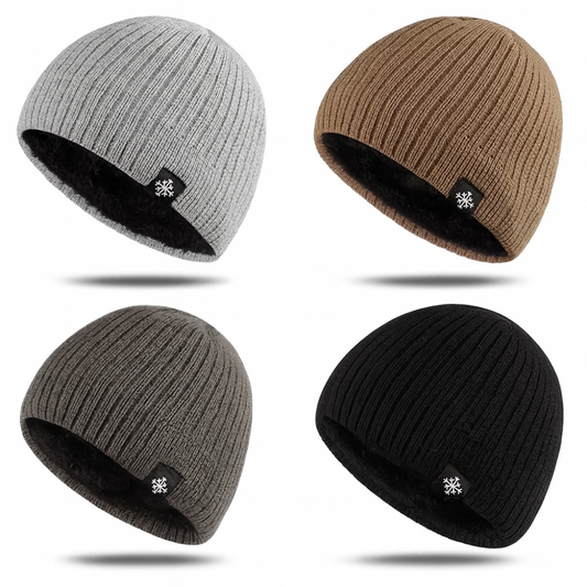 Bonnet tricoté doublé polaire