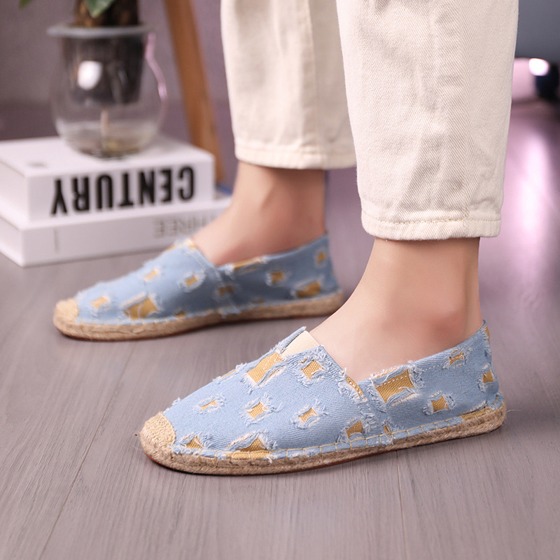 mocassins en toile pour femme