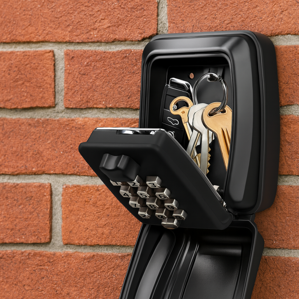 SecureKey – Boîte à clés extérieure murale avec code à 12 chiffres réinitialisable
