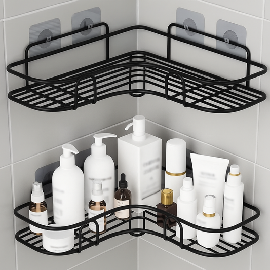 Étagère d’angle murale pour salle de bain