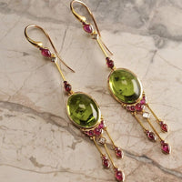 Boucles d'oreilles vintage rouges et vertes