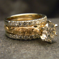 Ensemble de bagues d'or vintage brillantes