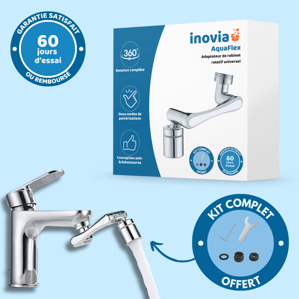 Robiflex - Extension Robinet 1440° Pivotant - Economiseur d'eau intégré