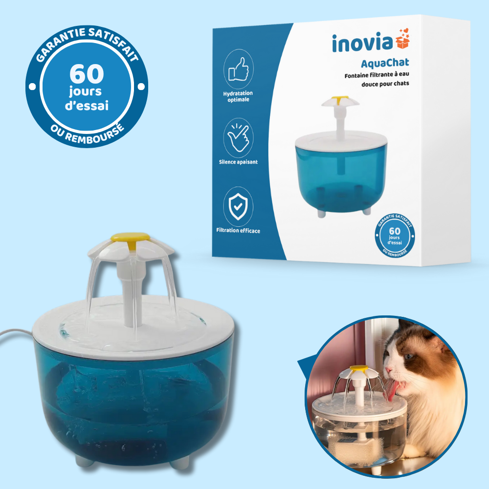 AquaChat - Fontaine filtrante à eau douce pour chats