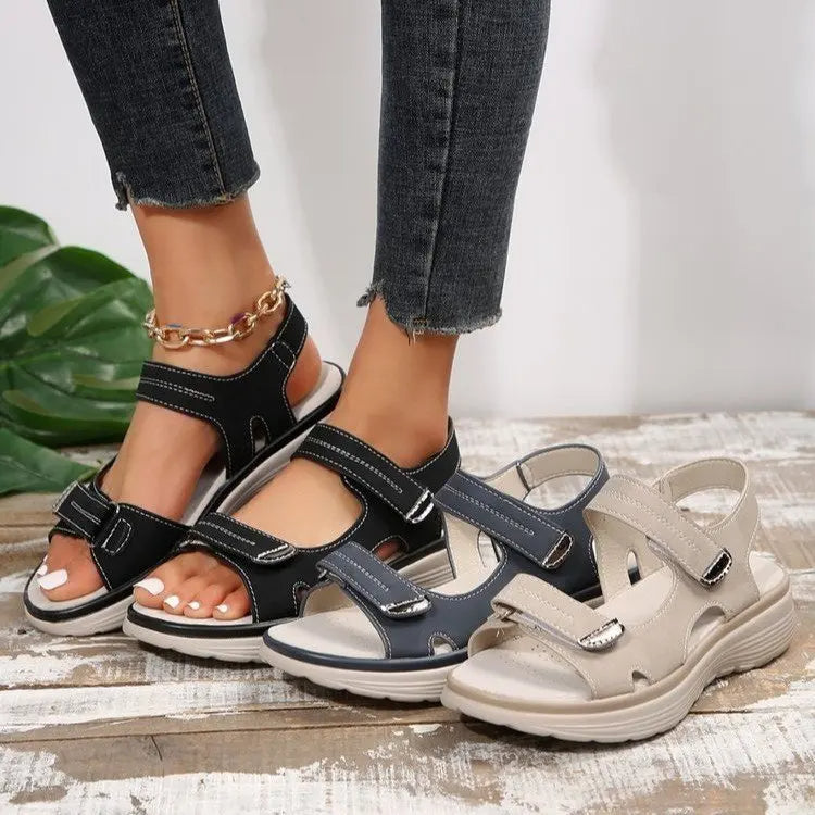 sandales d’été à scratch pour femme