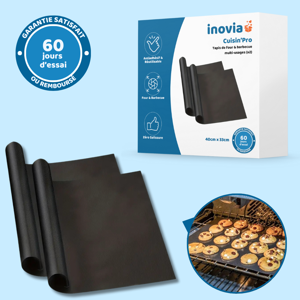 Cuisin'Pro – Tapis de four & barbecue multi-usages (Lot de 2)