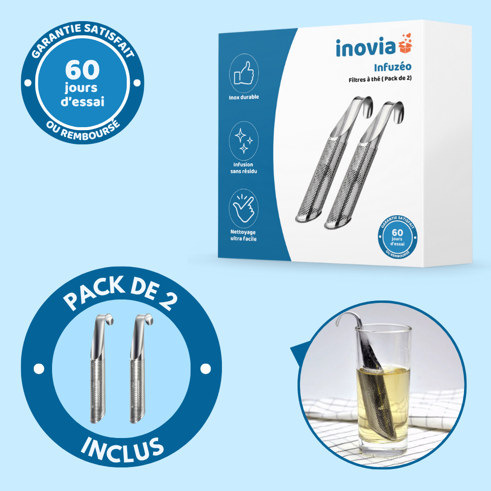 Infuzéo – Filtres à thé pratiques et élégants (pack de 2)
