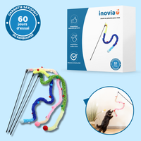 Jouet en peluche pour chat avec tige flexible