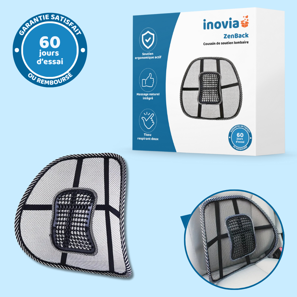 ZenBack – Coussin de soutien lombaire avec effet massage