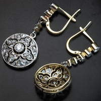 Boucles d'oreilles vintage en cristal arrondies et pendantes