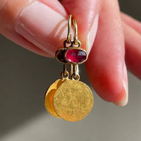 Boucles d'oreilles vintage rouge et or