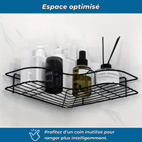 Étagère d’angle murale pour salle de bain