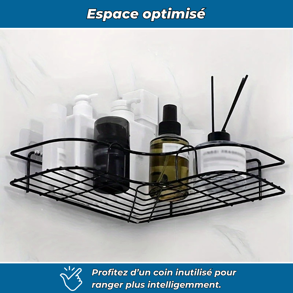 Étagère d’angle murale pour salle de bain
