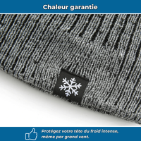 Bonnet tricoté doublé polaire